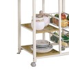 NicBex Mobile Kitchen Island Cart Metal Frame Kitchen Carts on Wheels with Storage, 5 Tier Shelves for Kitchen, White - 3 of 4