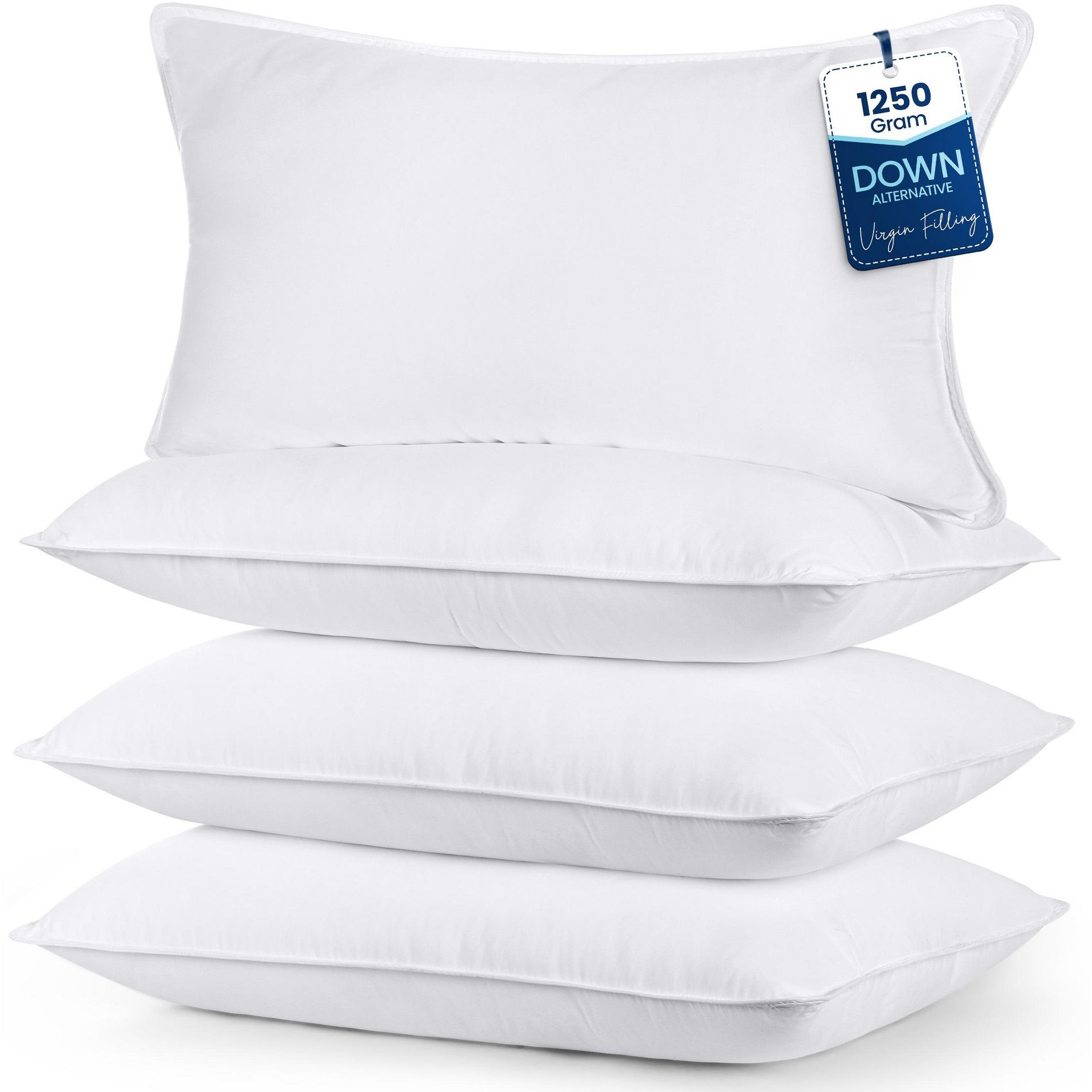 Utopia Bedding King Size Bed Pillows Set of 4 (White), Hotel Quality Pillows for Sleeping