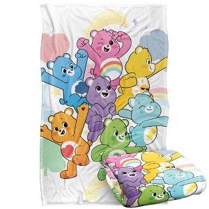 Kids' Care Bears Care Bears Silky Touch Blanket White 36X58 - 1 of 4