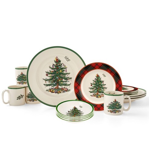 Spode Christmas Tree Dinner Plates offers Set of Four with tags