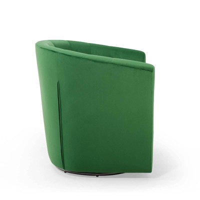 Emerald Velvet Tufted Swivel Barrel Accent Chair