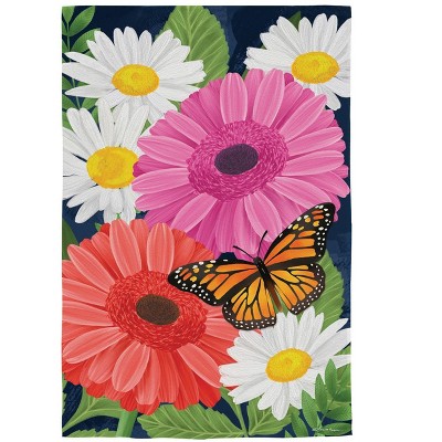 Gerbera Daisy Burlap Garden Flag