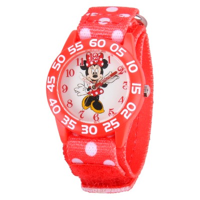 Girls' Disney Minnie Mouse Plastic Watch - Red
