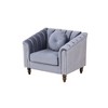 DOMETOUR Gray Microfiber Living Room Sofa Chair - Comfortable Upholstered Armchair with Modern Design - 2 of 4