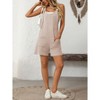 Coolmee Women Casual Trendy U Neck Twisted Stripe Knitted Sleeveless Loose Fit Shorts Jumpsuit With Pockets For Beach Vacation - 3 of 4