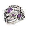 Ross-Simons 1.50 ct. t.w. Amethyst Openwork Flower Ring in Sterling Silver - 4 of 4