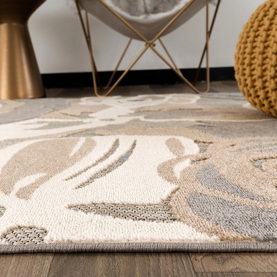 Ravenna Modern Floral Flat Woven 7'10"x10' Gray Synthetic Area Rug