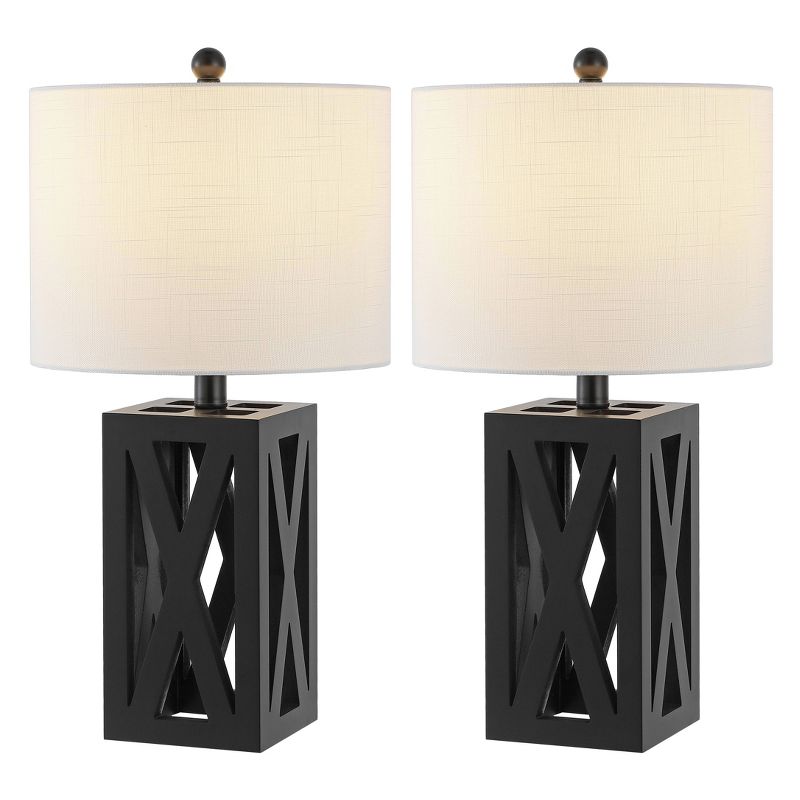 21.5" Stewart Farmhouse Wood Table Lamps (Includes LED Light Bulb) - JONATHAN Y, 1 of 10