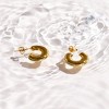 EVRY JEWELS WATERPROOF Gold or Silver Plated Stainless Steel Chunky Curved Hoop Earrings - 3 of 3