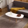 Syemin End Tables Nut-Shaped Coffee Table, Mid-Century Modern Coffee Table, Modern Abstract Shaped Living Room Tables, White, 43.31"*20.87"*14.17" - 2 of 4