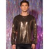 INSPIRE CHIC Men's Crew Neck Long Sleeves Party Clubwear Sparkly Sequins T-Shirt - 2 of 4