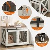 Dog Crate Furniture,Dog Kennel Furniture with Sliding Barn Door & Flip Top - 36" Large Pet Cage Divider 360° Wheels - 3 of 4