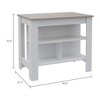 NicBex Mobile Kitchen Island Cart Morden 27.55" Kitchen Carts with Storage, 3 Shelves and Spacious Top Surface for Kitchen - 2 of 4