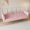 Aukfa 69.7" Futon Convertible Folding Bed Couches with 3 Adjustable Backrests, Sleeper Sectional Sofa with Throw Pillow, for Living Room Apartment - 2 of 4