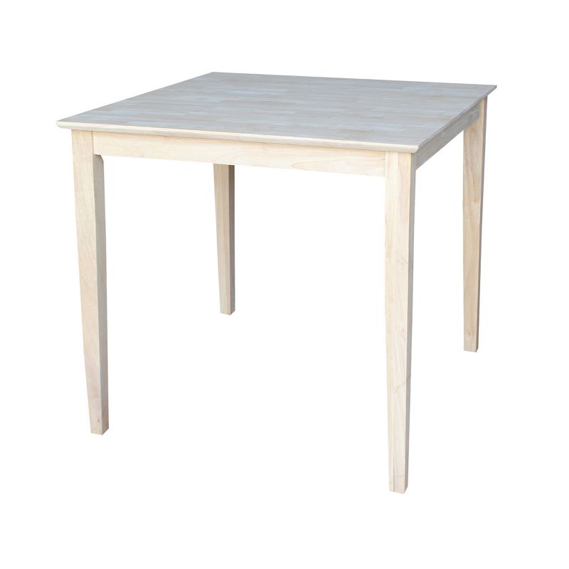 36" Square Solid Wood Table with Shaker Legs Unfinished - International Concepts, 4 of 8
