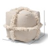Alfro Handwoven Cotton Fringe Pouf Ottoman  - Baxton Studio - 2 of 4