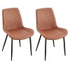 CAVINAS Mid-Century Modern Dining Chair with Metal Legs and High Back, Faux Leather Upholstered Armless Side Chair, Set of 4 - 3 of 4