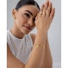 14K Gold Plated Adjustable Bracelet for Women | Twisted Bar & Paperclip Charm Chain Bracelets with Moon, Evil Eye - 4 of 4