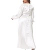 Agnes Orinda Women's Plus Size Lantern Long Sleeve Flowy Swing Pleated Party Maxi Empire Waist Dresses - 4 of 4