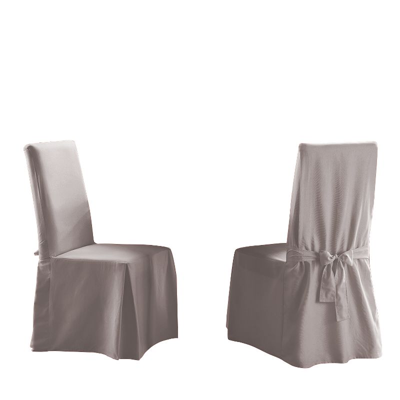 Cotton Duck Long Dining Room Chair Slipcover - Sure Fit, 1 of 6