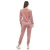 Women's 2-Piece Velour with Faux Leather Stripe - White Mark - 3 of 4