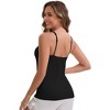 INSPIRE CHIC Women's Spaghetti Straps Camisole with Padded Comfortable Long U-Neck Wrinkled Tank Top - 2 of 4