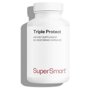 SuperSmart Triple Protect - with Quatrefolic, Magnesium, Garlic, Quercetin, Vitamin B6, B12 | Non-GMO & Gluten Free - 90 Vegetarian Capsules - 1 of 1