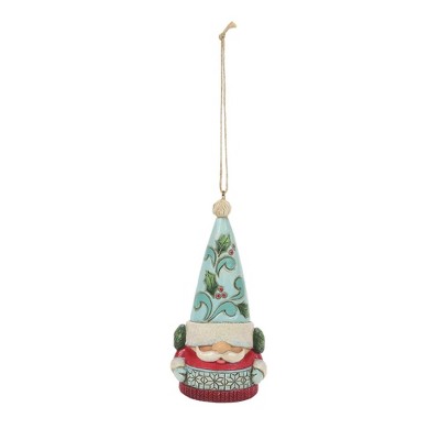 Jim Shore 4.0 Inch Gnome Wearing Earmuffs Ornament Heartwood Creek Tree Ornaments