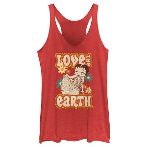 Women's Betty Boop Love the Earth Racerback Tank Top - 1 of 4