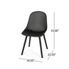 SKRAN Set of 2 Outdoor Modern Polypropylene Dining Chair, Plastic Diamond Mesh for Patio, Garden, Backyard - 3 of 4