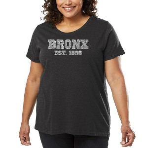 LA Pop Art Women's Word Art T-shirt - POPULAR NEIGHBORHOODS IN BRONX, NY - 1 of 4