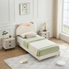 Whizmax Twin Bed Frame Upholstered Platform with LED Lights and Headboard, Strong Wooden Slats Support, No Box Spring Needed, Easy Assembly,Noise-Free - 3 of 4