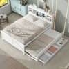 Whisen Full Size Platform Bed with Storage Headboard, USB Port, Twin Size Trundle and 3 Drawers - 3 of 4