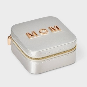 Square "Mom" Travel Jewelry Organizer - A New Day™ Ivory - 1 of 2