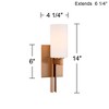 Possini Euro Design Ludlow Modern Wall Light Sconces Set of 2 Burnished Brass Hardwire 4 1/2" Fixture White Glass for Bedroom Bathroom Vanity Reading - 4 of 4