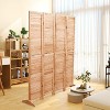 Gulches 4-Panel Natural Tone Folding Partition, Elegant Room Divider - 3 of 4