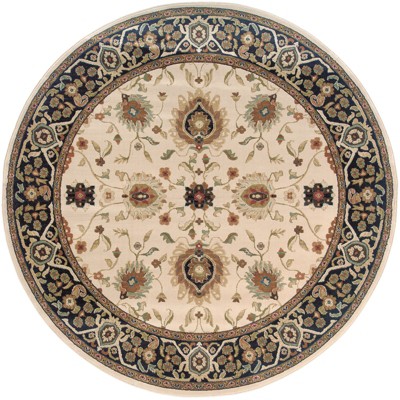 Oriental Weavers Hudson 1338C Beige/ Black Indoor Area Rug - 7'8" Round