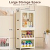 LIVAREEmlen Portable Wardrobe Closet Storage Organizer for Clothes,Clothes Dresser,Magnetic Doors with 4 Cubes&Hanging Rod,10 Pcs Hangers,White - 4 of 4