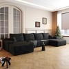 MAYEERTY 135" Large Modular Sofa Black - 135" 6-Seat, Corduroy, Sofa Bed, No Assembly, for Apartment/Living Room - 2 of 4