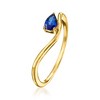 Pure Collection by Ross-Simons 0.20 Carat Lab-Grown Sapphire Curve Ring in 18kt Gold Vermeil Size 6 - 3 of 4