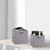 FONTOI 13"&11" Draped Foldable Storage Bin with Cutout Handles, Collapsible Storage Bin Set of 2, Gray, 13"*13"*13" - 2 of 4