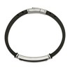 Black Bow Jewelry Men's Two Tone Stainless Steel & Black Rubber I.D. Bracelet, 8.25 Inch - 2 of 4