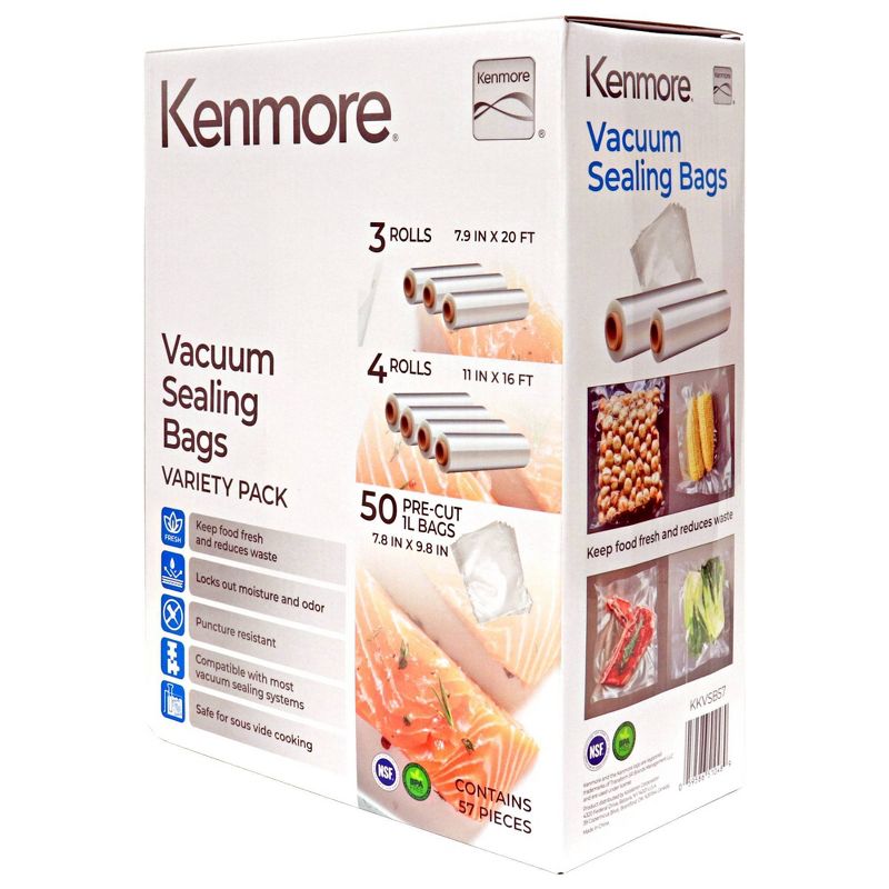 Kenmore Vacuum Sealer Bag &#38; Roll Variety Pack (57 Piece Assortment), 3 of 10