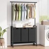 Laundry Sorter, Rolling Laundry Hamper 2/3-Section with Wheels & Hanging Rack - 39 Gallon Oxford Cloth Bags, Open Shelf for Laundry Room - 3 of 4