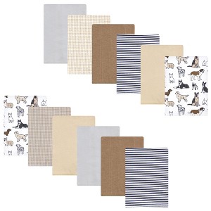 Luvable Friends Hudson Baby Flannel Burp Cloths 12pk Set - 1 of 2