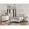 Vynxaria Classic Elegant Nightstand with 2 Drawers in Beige/White or Antique Silver Finish - 2 of 4