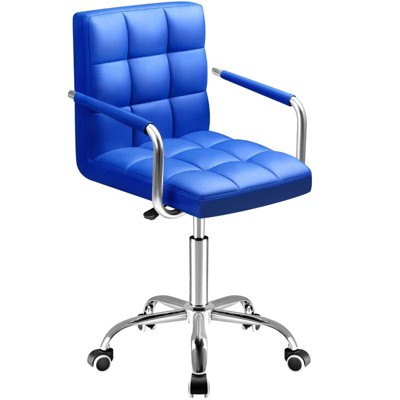 LACOO Faux Leather Office Desk Stool Swivel Chair with Armrest