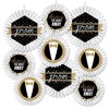 Big Dot of Happiness Prom - Hanging Prom Night Party Tissue Decoration Kit - Paper Fans - Set of 9 - 2 of 4