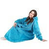 Catalonia Super Warm Blue Full Body Blanket Hoodie Sweatshirt, Extra Long Oversized Cozy Fleece Lounging Pullover for Adults, Gift for Woman Wife - 2 of 4