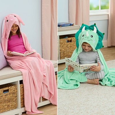 The Lakeside Collection Kids' Character Hooded Fleece Throw